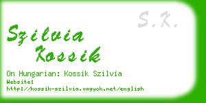 szilvia kossik business card